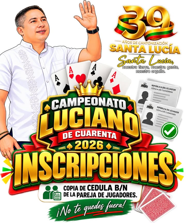 Santa Lucía abre inscripciones para el Campeonato Luciano de Cuarenta 2026
