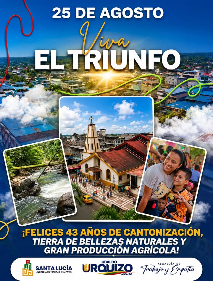 Santa Lucía felicitó a El Triunfo por sus 43 años de cantonización